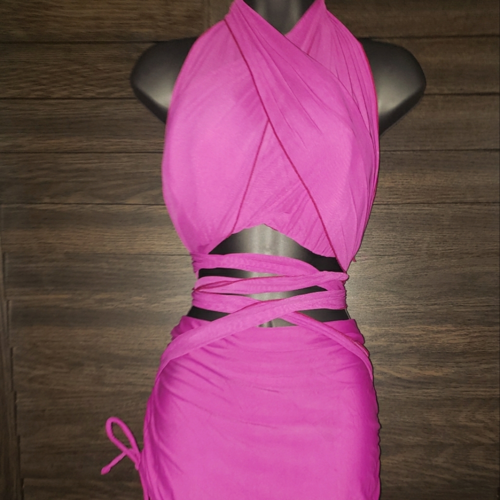 Women's Plus Sized Pink Multi Wear Swim Suit
